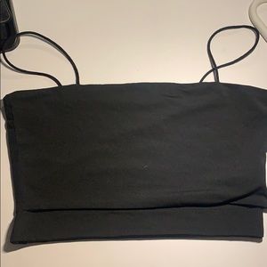 black cropped tank top